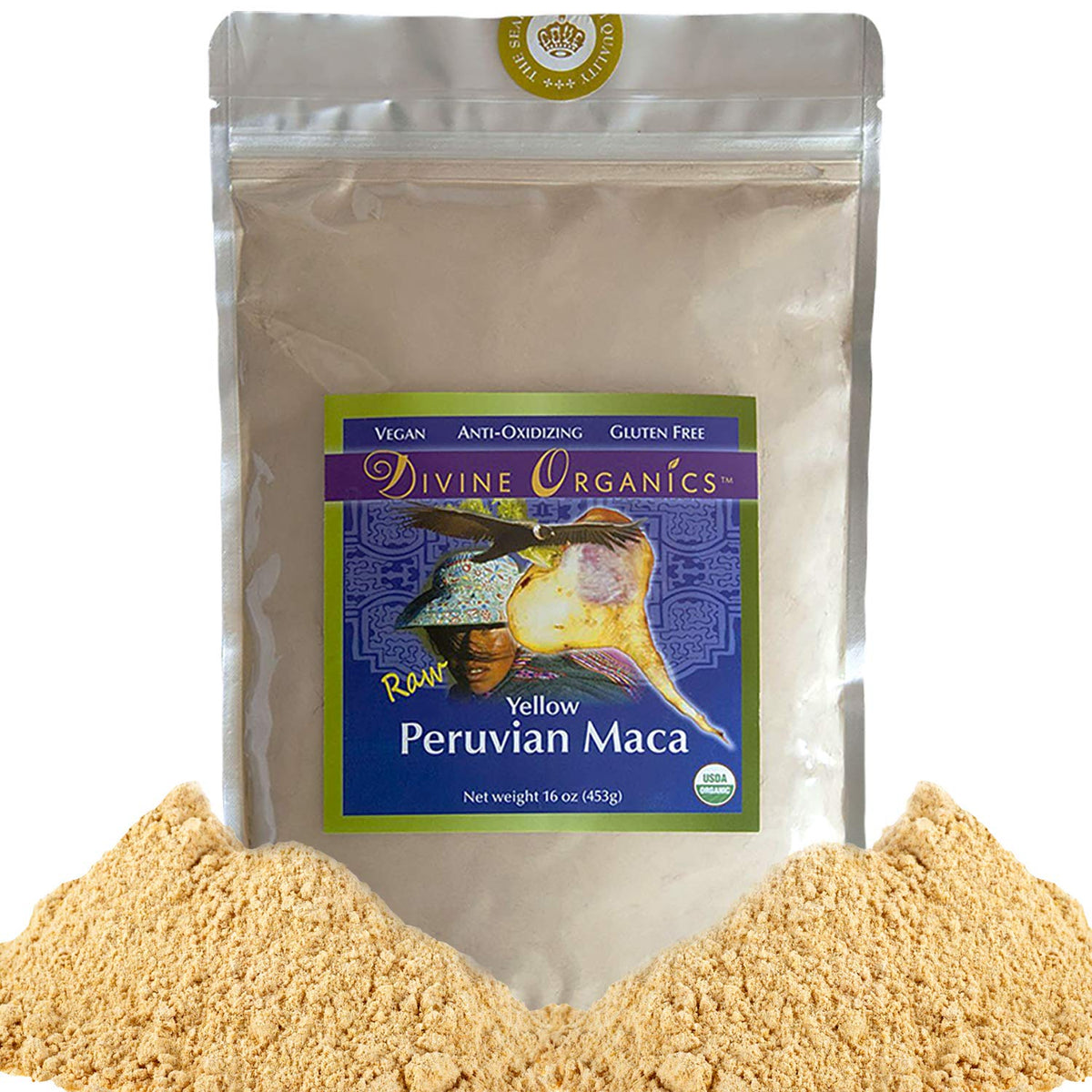 Poudre de Maca Bio Divine Organics 473g vue de face