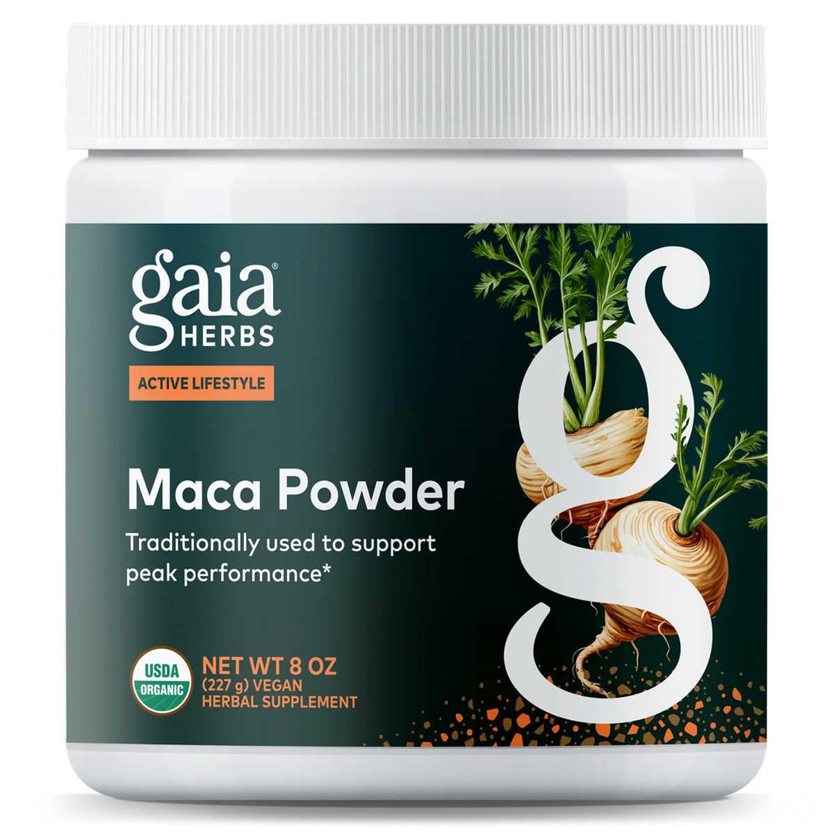 Poudre de maca Gaia Herbs 299g vue de face