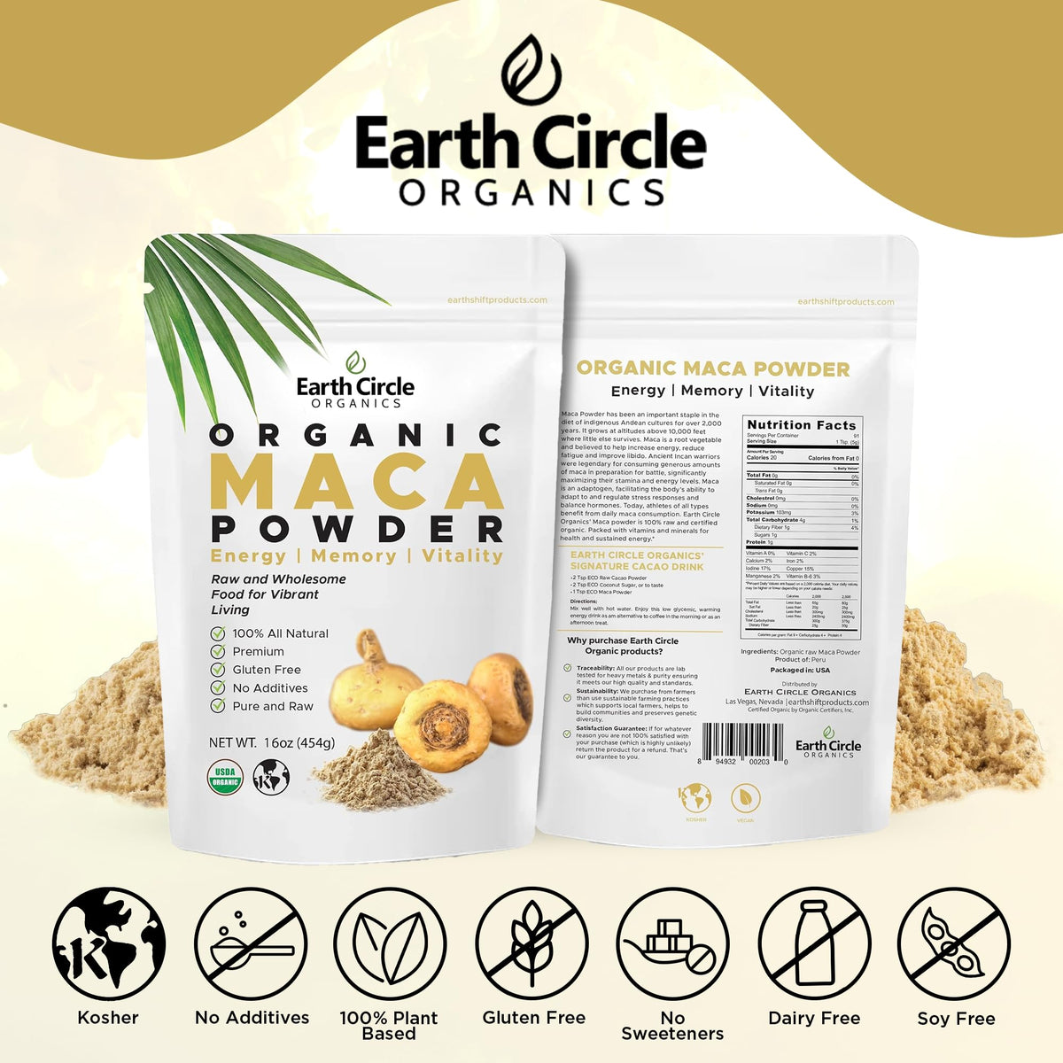 Poudre de maca jaune dans un environnement de cuisine