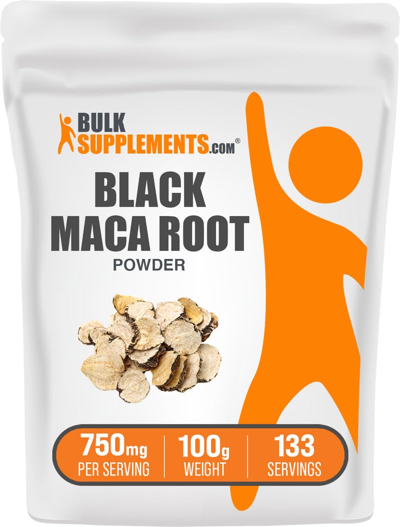 Poudre de Maca noire BulkSupplements 100g vue avant