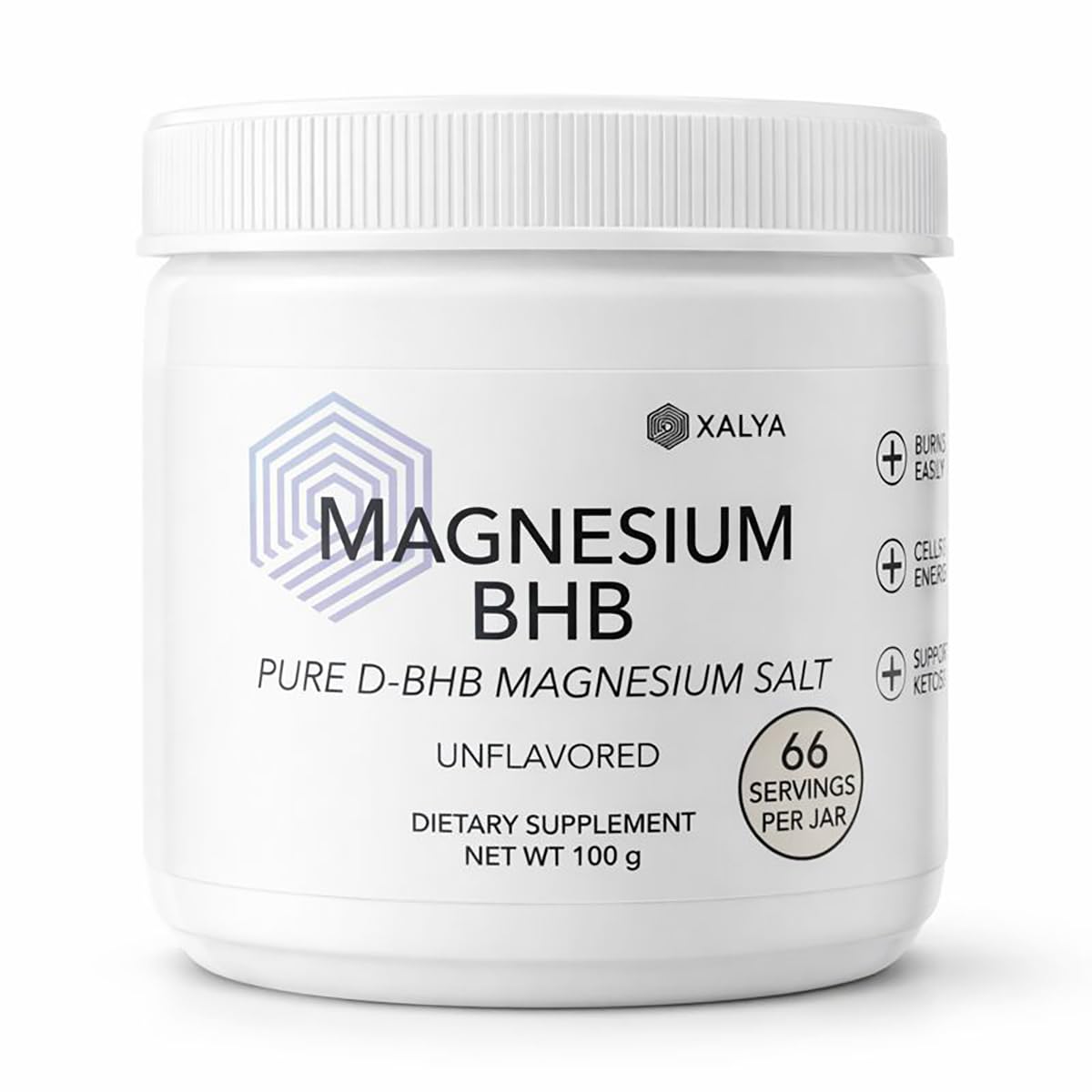 Poudre de magnésium BHB Xalya 100g vue de face