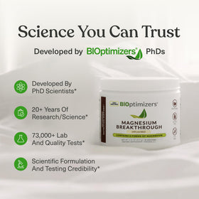 Poudre de magnésium BIOptimizers avec cuillère doseuse