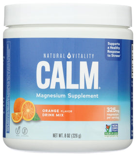 Poudre de magnésium CALM Natural Vitality 320g en boîte orange