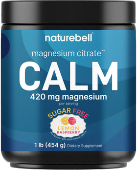 Poudre de magnésium Calm NatureBell 549g saveur framboise citron vue de face