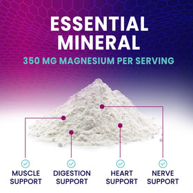 Poudre de Magnésium Citrate Nature's Nutrition dans un verre d'eau