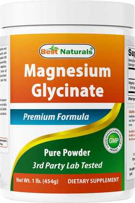Poudre de magnésium glycinate Best Naturals 522g - vue avant