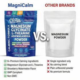 Poudre de magnésium glycinate Clean Nutraceuticals dans une cuillère
