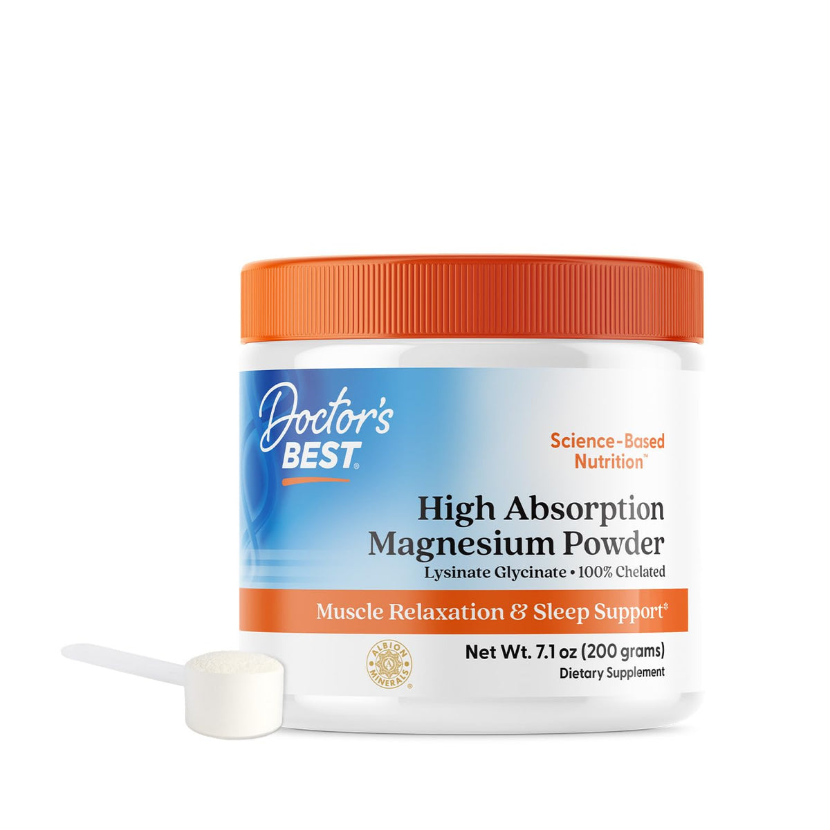 Poudre de magnésium glycinate Doctor's BEST 200g vue avant