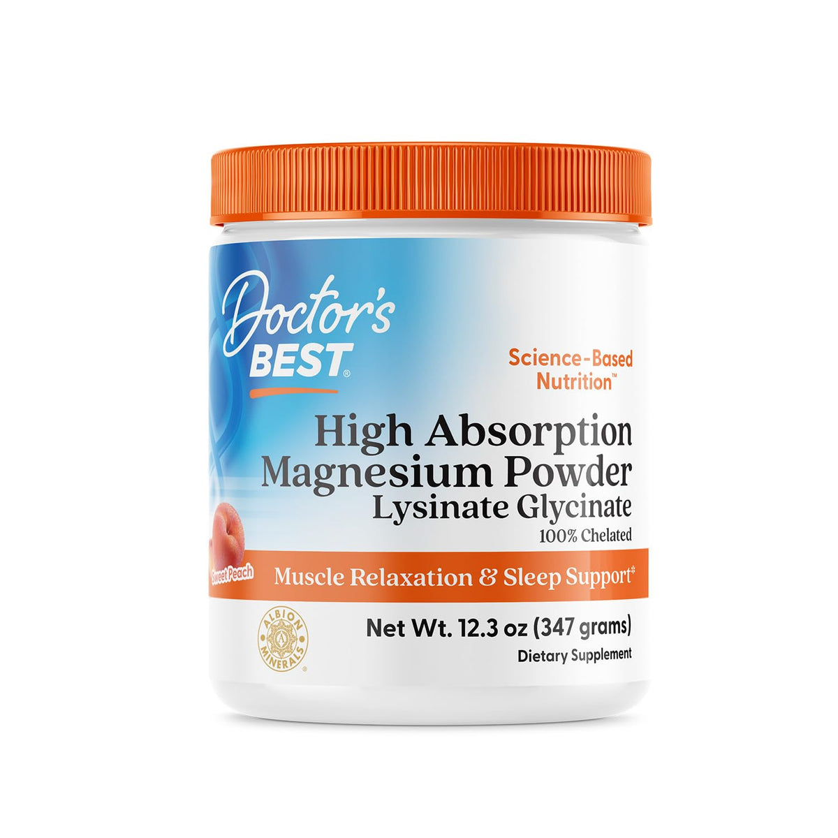 Poudre de magnésium Glycinate Doctor's BEST 400 mg vue de face