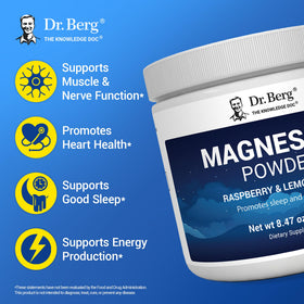 Poudre de magnésium glycinate Dr. Berg dans un verre d'eau