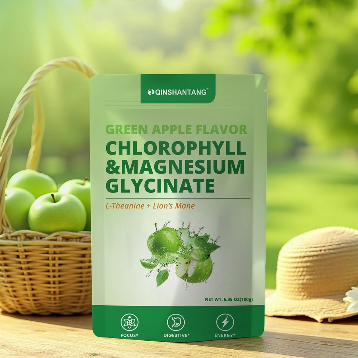Poudre de magnésium glycinate et chlorophylle avec des ingrédients naturels