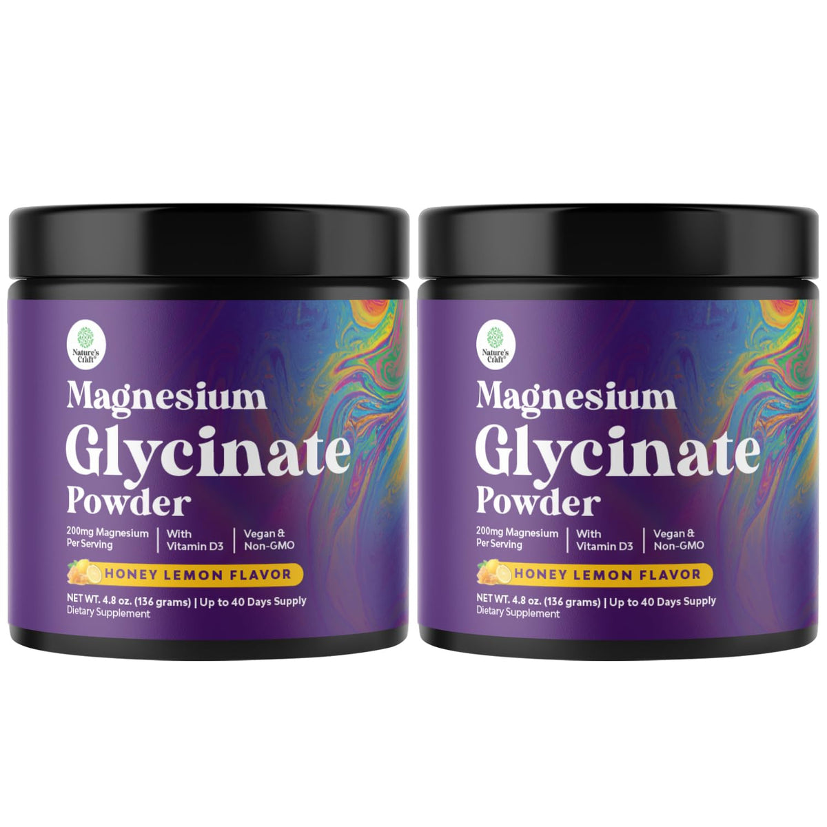 Poudre de magnésium glycinate Natures Craft 136g vue de face
