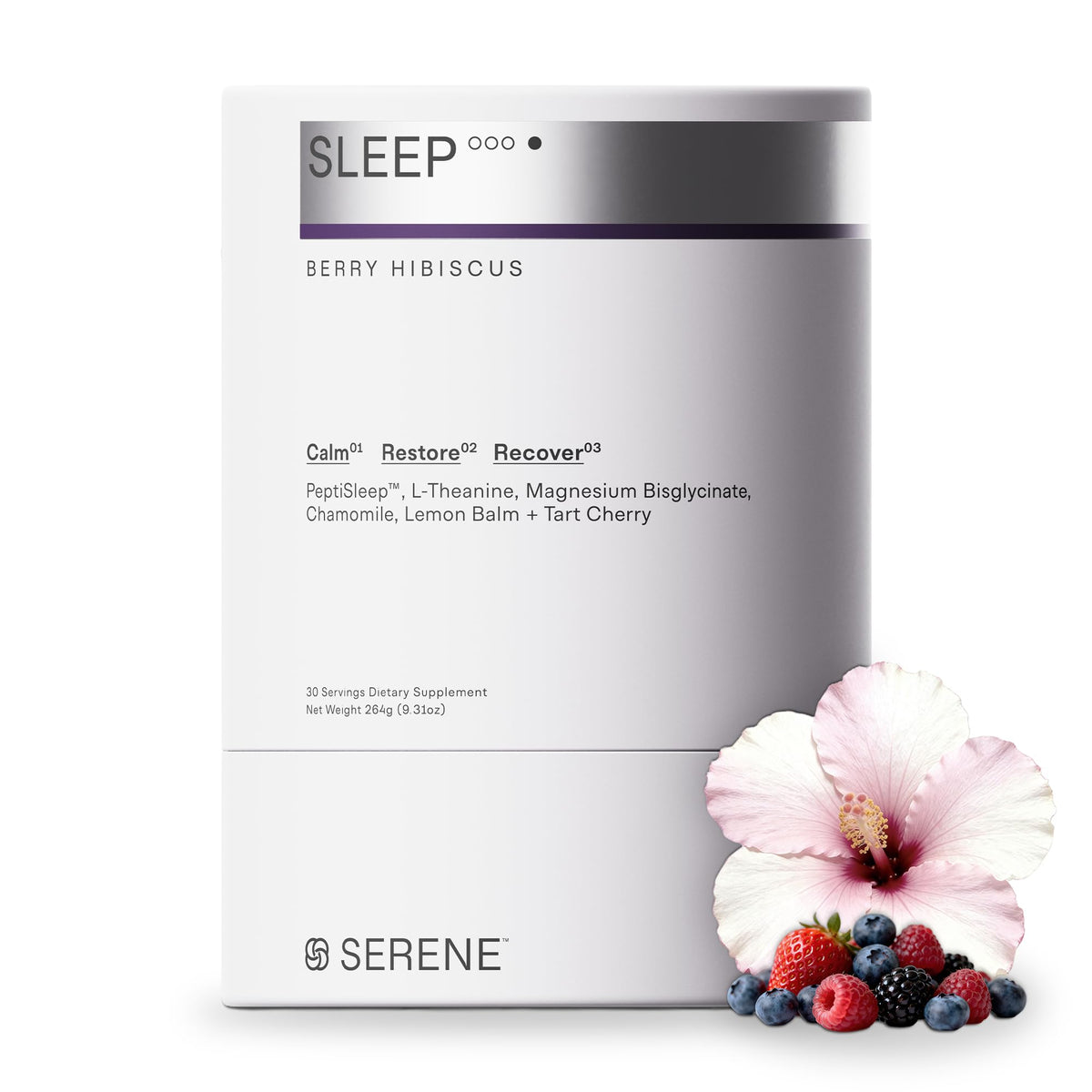 Poudre de magnésium glycinate Serene 349g vue de face