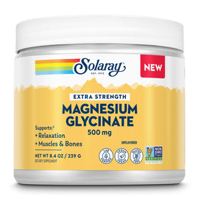 Poudre de magnésium glycinate SOLARAY 500 mg, vue avant
