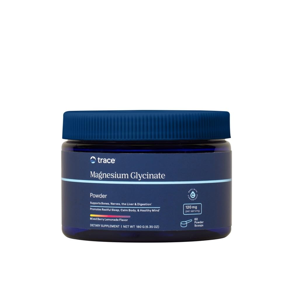 Poudre de magnésium glycinate Trace Minerals 240g saveur fruits rouges citronade vue de face