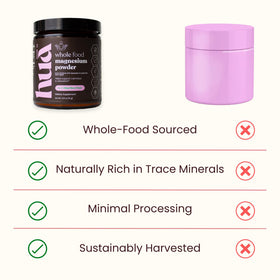 Poudre de magnésium HUA Wellness 290g dans un verre d'eau