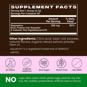 Poudre de magnésium HUA Wellness 290g ouverte montrant la texture