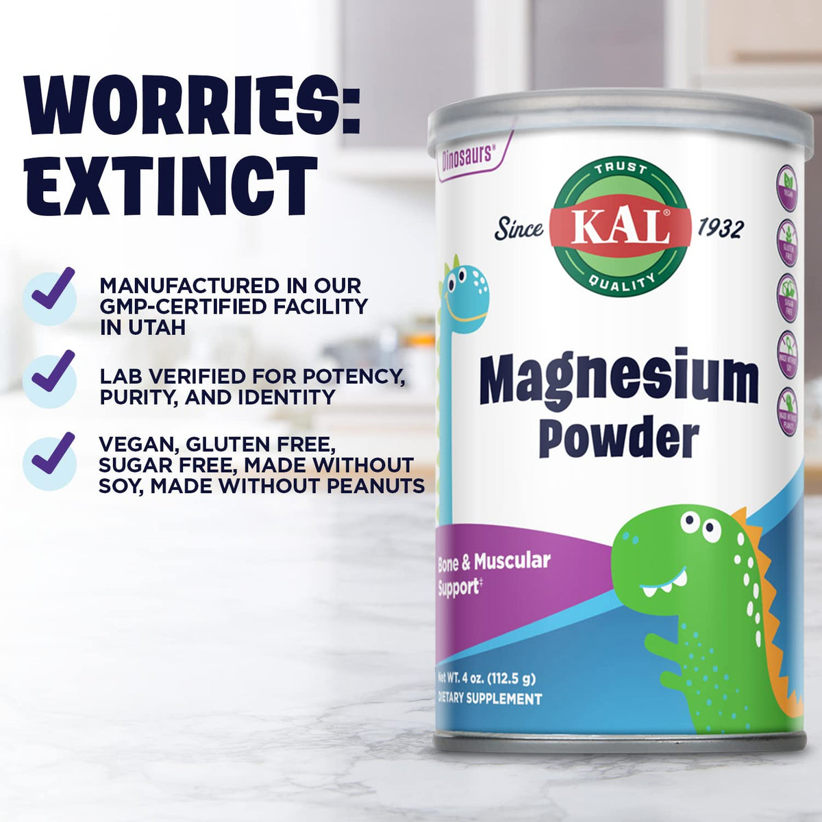Poudre de magnésium KAL 145g avec une cuillère