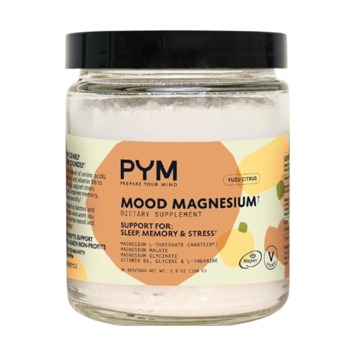Poudre de magnésium Mood PYM Health 390g vue de face