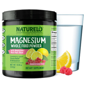 Poudre de magnésium NATURELO 540g saveur framboise citron vue de face