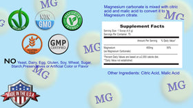 Poudre de Magnésium Suprême Peter's Choice 400 mg dans un verre d'eau