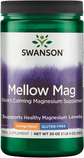 Poudre de magnésium Swanson Mellow 330 mg en sachet orange