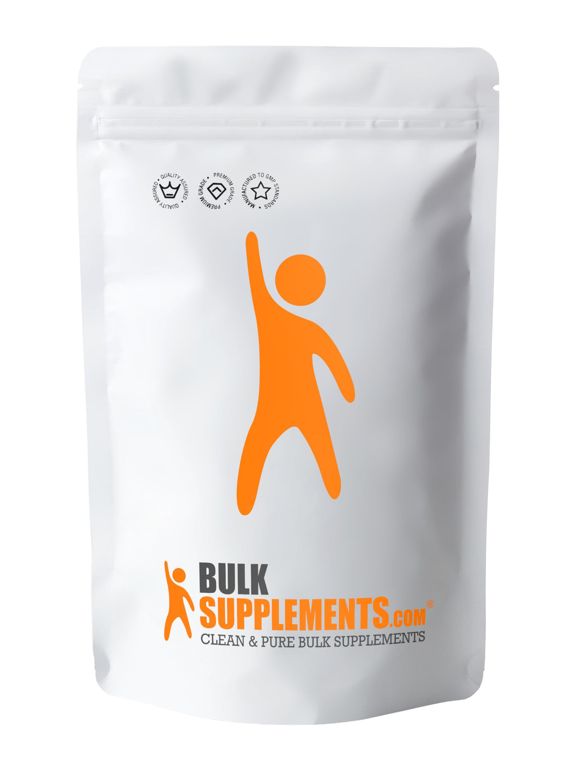 Poudre de malate de magnésium BulkSupplements sur un fond neutre
