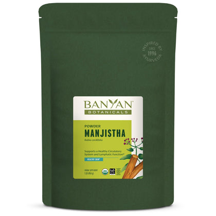 Poudre de Manjista Banyan Botanicals 472g, vue avant du paquet