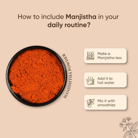 Poudre de Manjistha Just Jaivik dans un bol