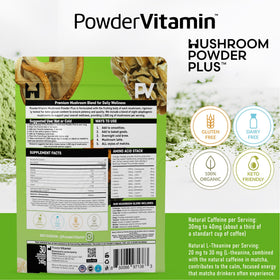 Poudre de Matcha aux Champignons Bio PowderVitamin vue de côté