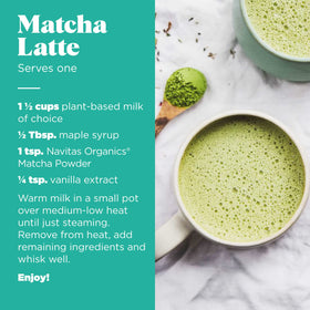 Poudre de Matcha Navitas Organics en cuisine