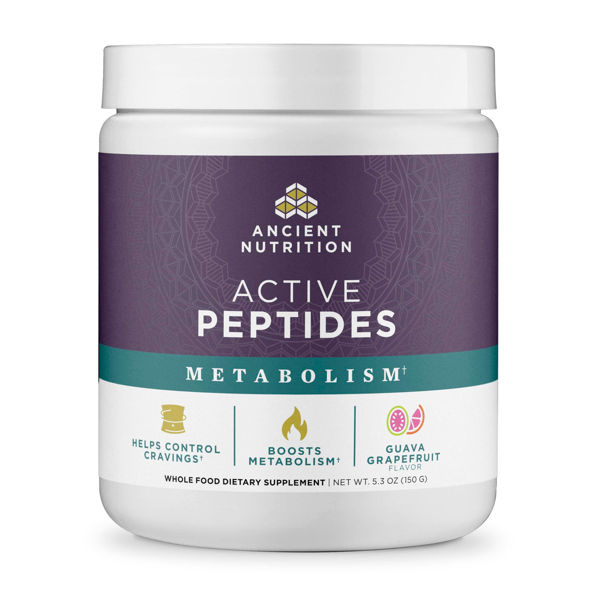 Poudre de Métabolisme Active Peptides d'Ancient Nutrition, vue avant