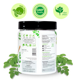Poudre de Moringa Bio ALADA ORGANIC dans un bol avec des fruits