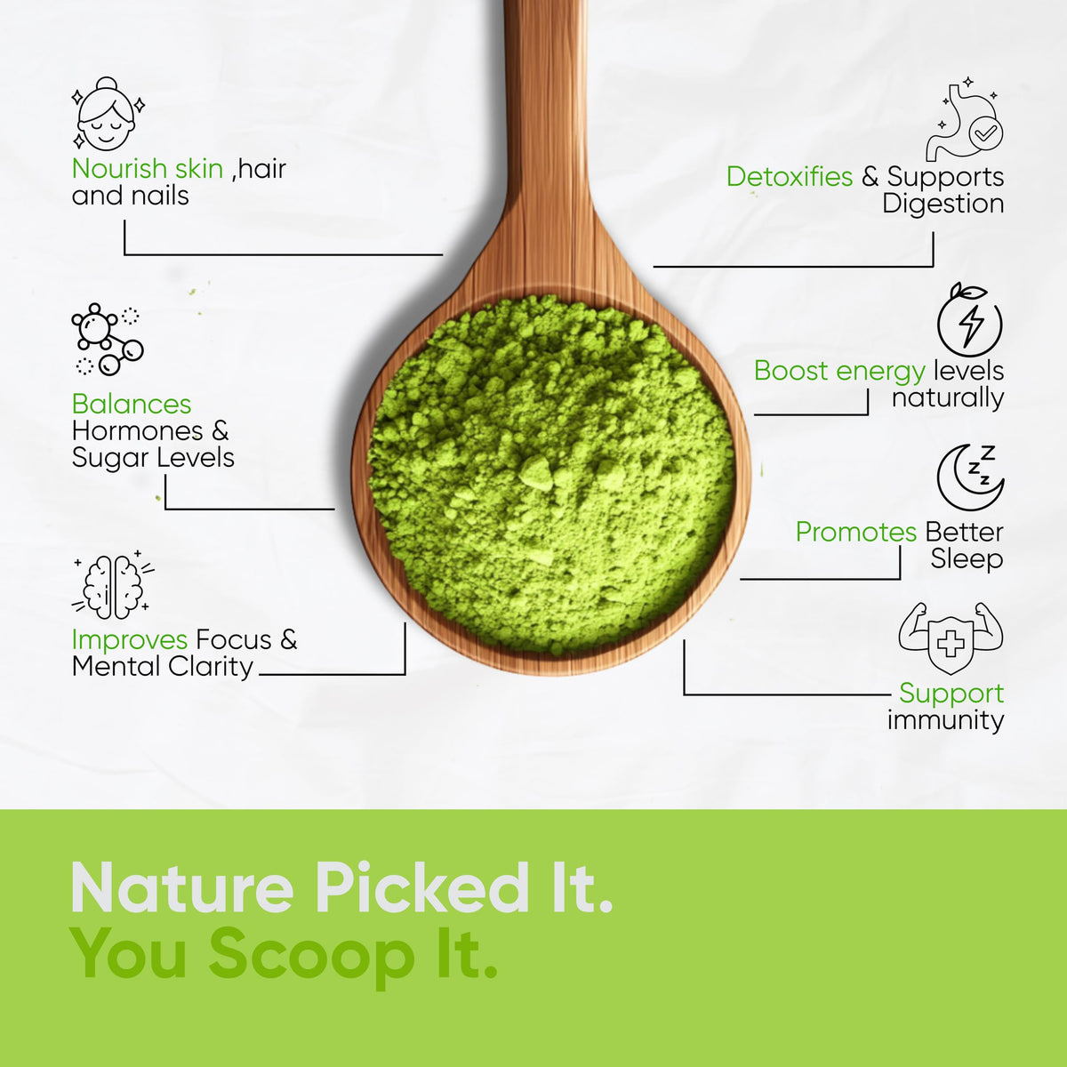 Poudre de Moringa Bio ALADA ORGANIC dans un smoothie