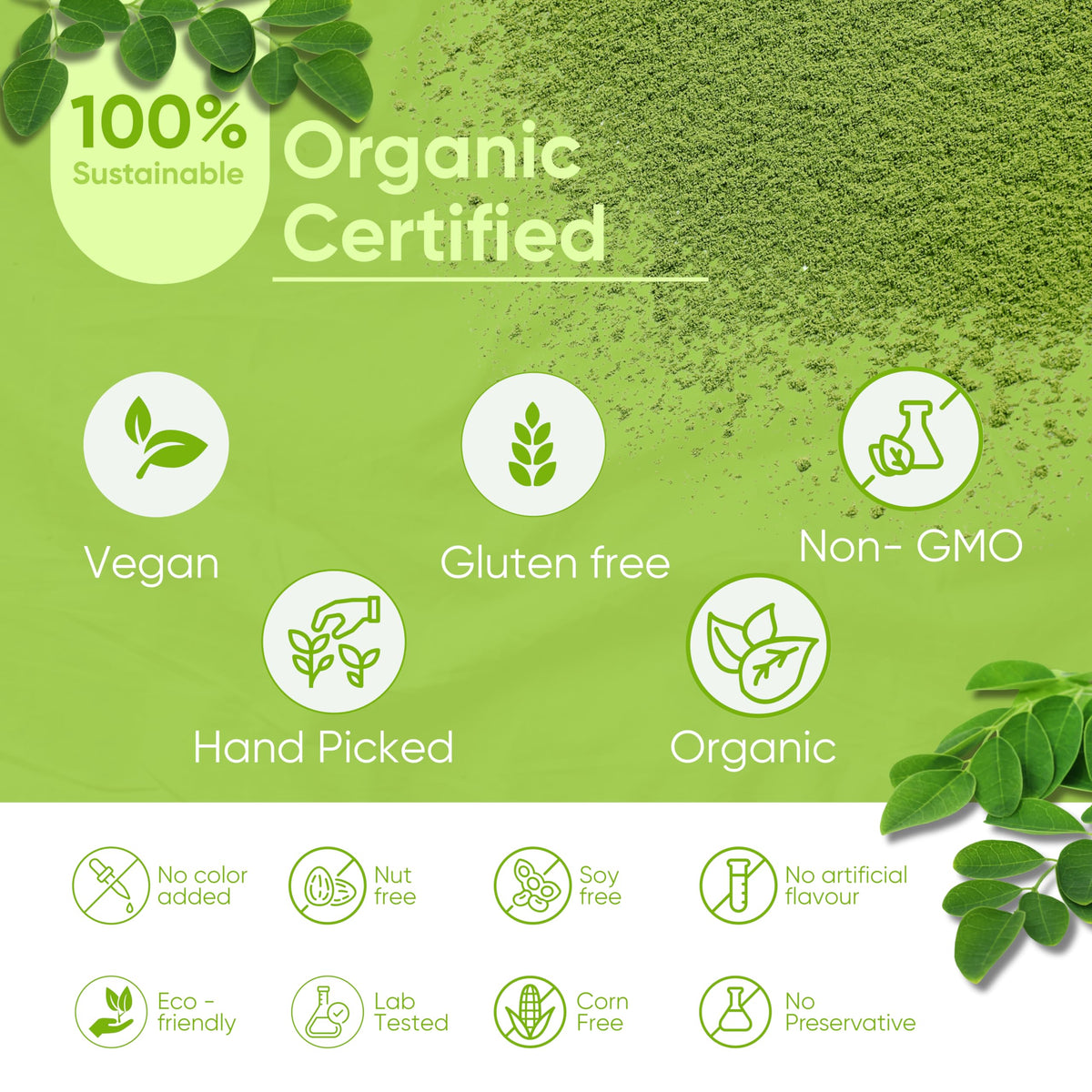 Poudre de Moringa Bio ALADA ORGANIC mélangée à des légumes