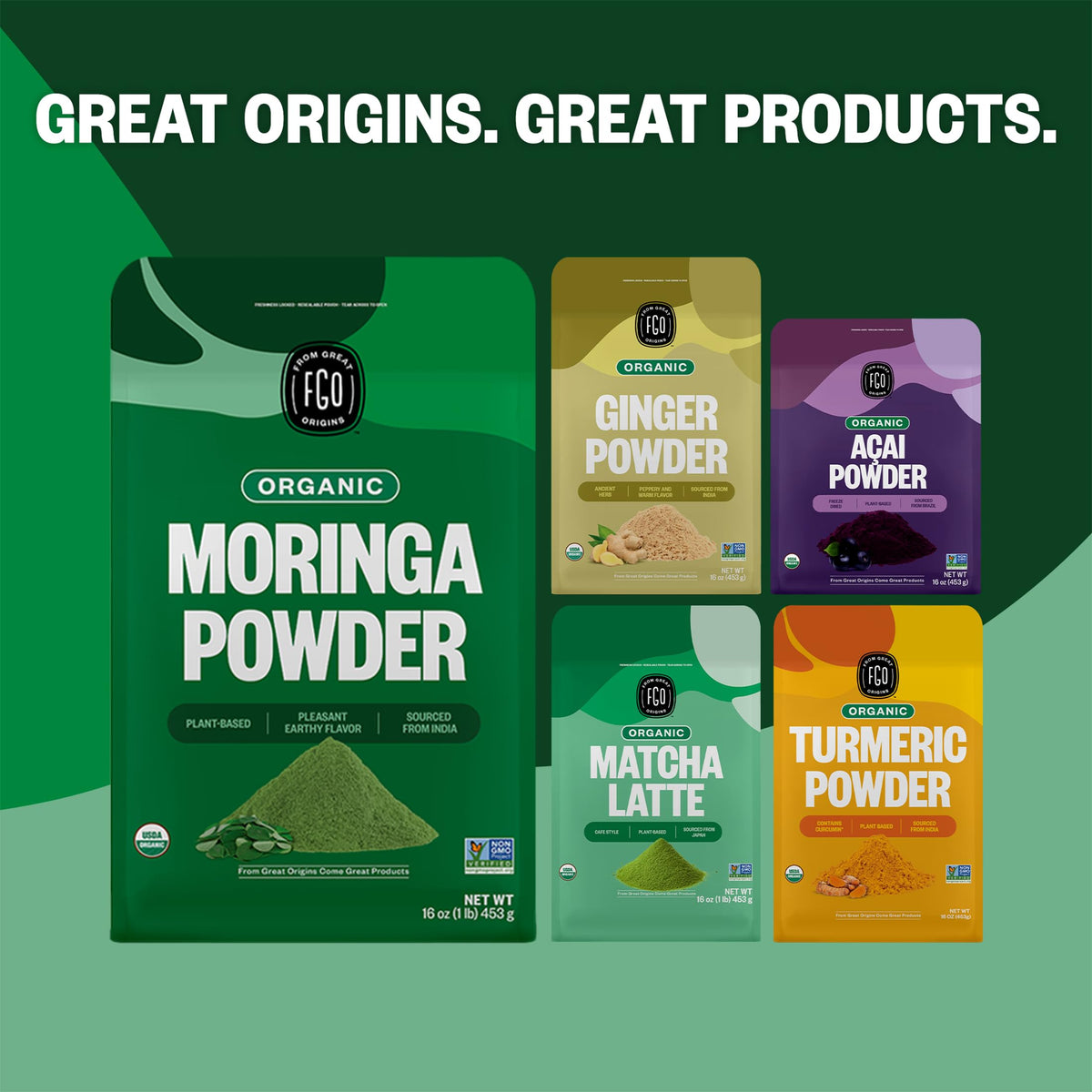 Poudre de moringa bio FGO avec feuilles de moringa
