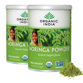 Poudre de Moringa Bio ORGANIC INDIA 575g, vue de face