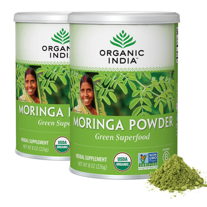 Poudre de Moringa Bio ORGANIC INDIA 575g, vue de face