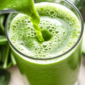 Poudre de moringa Kuli Kuli mélangée dans du yaourt