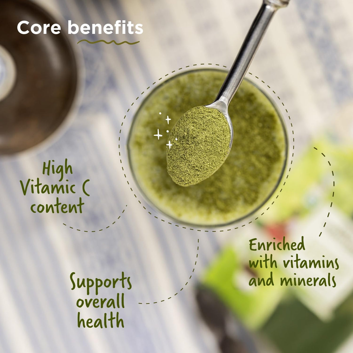 Poudre de Moringa Oleifera 431g en préparation de thé