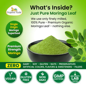 Poudre de Moringa Organic Veda 572g vue arrière