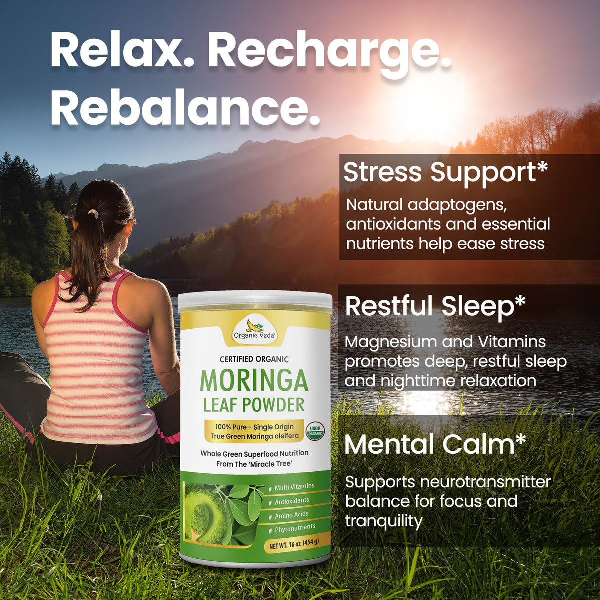 Poudre de Moringa Organic Veda dans un smoothie