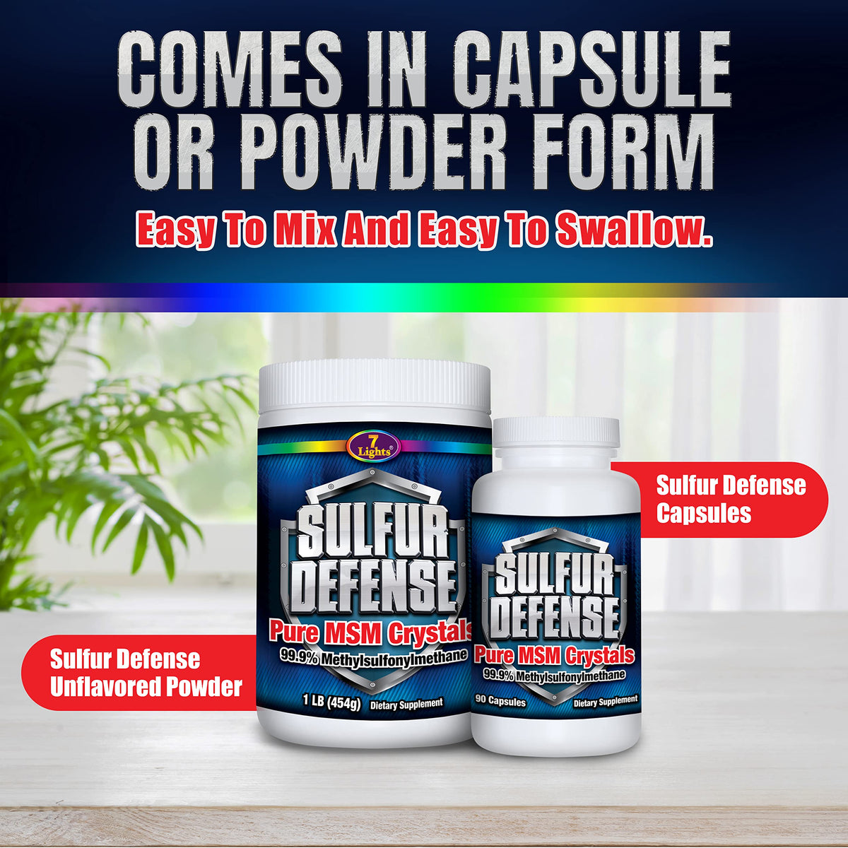 Poudre de MSM Sulfur Defense Opti-MSM 522g sur une balance