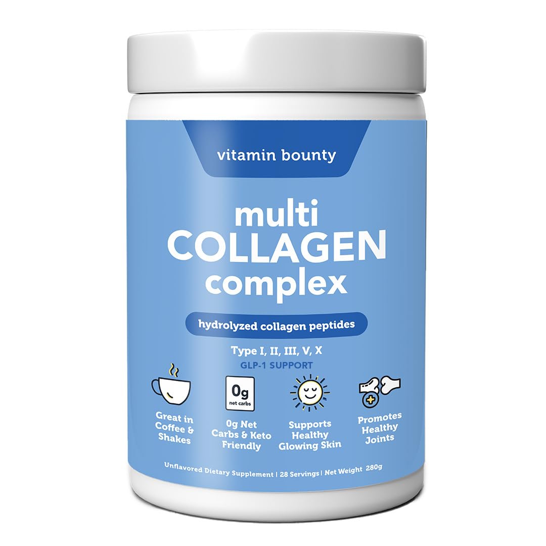 Poudre de Multi Collagen Complex de Vitamin Bounty dans un pot de 331g