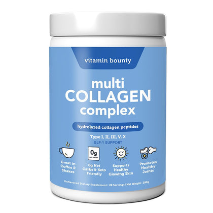 Poudre de Multi Collagen Complex de Vitamin Bounty dans un pot de 331g