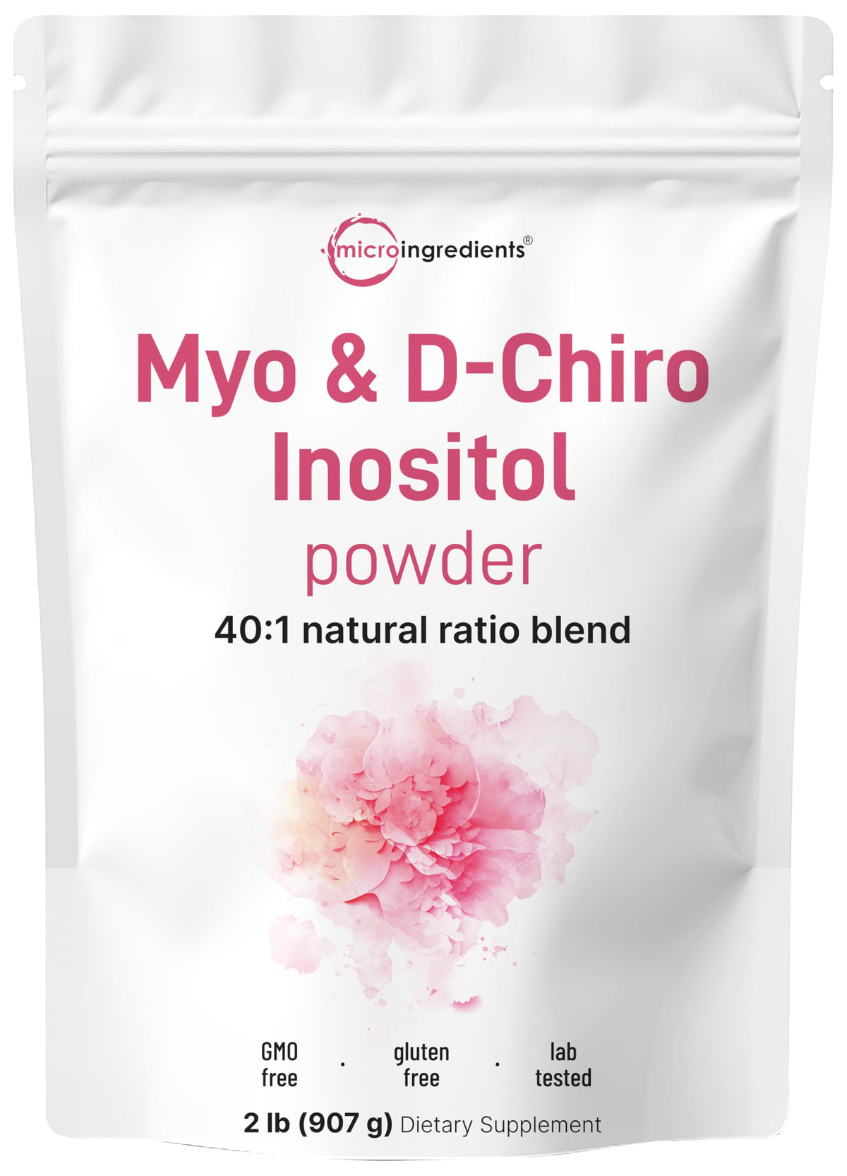 Poudre de Myo-Inositol et D-Chiro Inositol 2lb Micro Ingredients vue de face