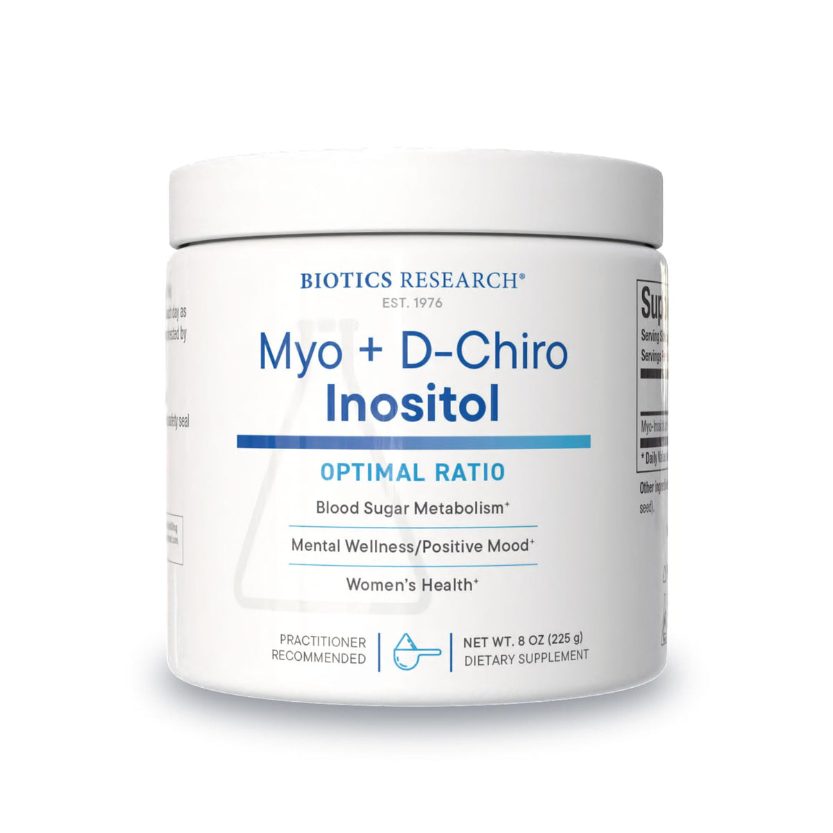 Poudre de Myo-Inositol et D-Chiro-Inositol 40:1 de BIOTICS RESEARCH, vue avant