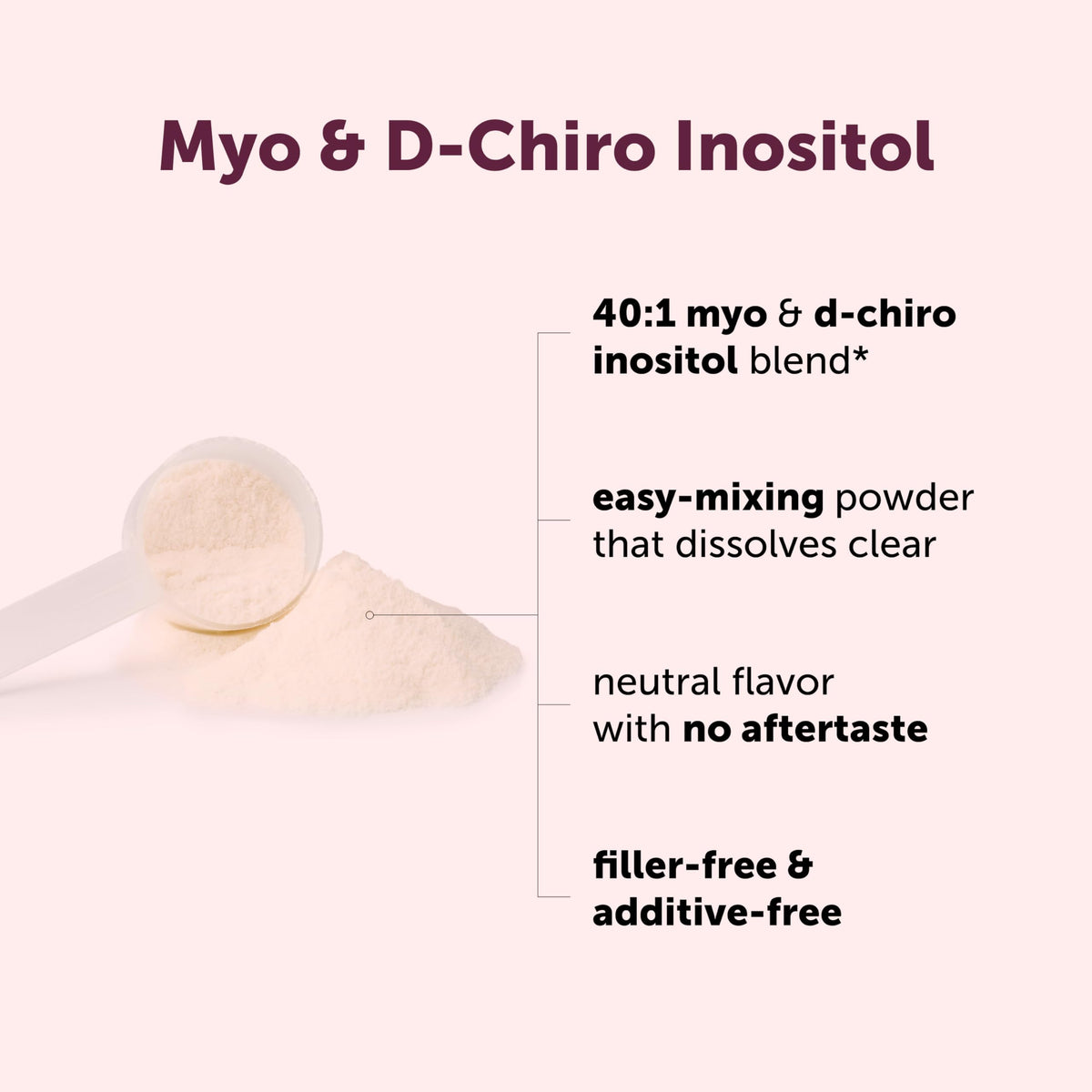 Poudre de Myo-Inositol et D-Chiro Inositol de Micro Ingredients, vue de côté