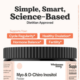 Poudre de Myo-Inositol et D-Chiro Inositol Wholesome Story 90g dans un smoothie