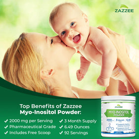 Poudre de Myo-Inositol Zazzee 2000 mg, vue de côté